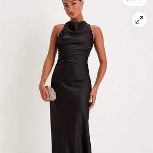 Lulu's Chic Black Halter Dress